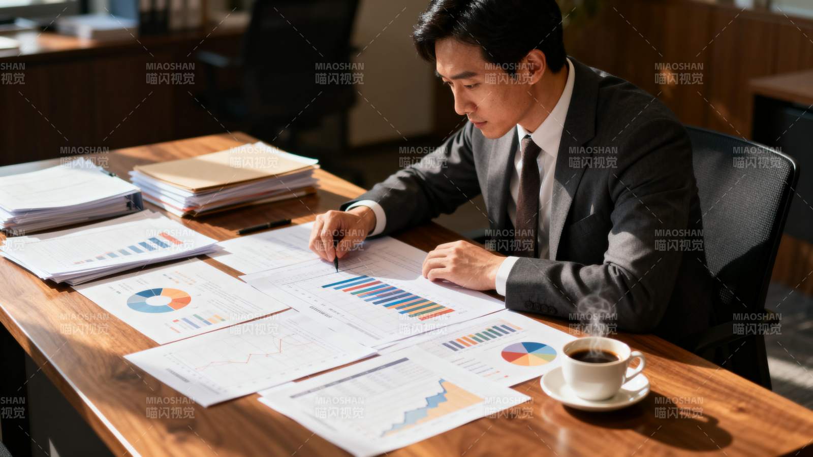 商务人士专注工作图片