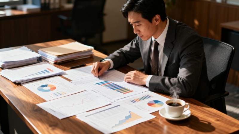 商务人士专注工作图片