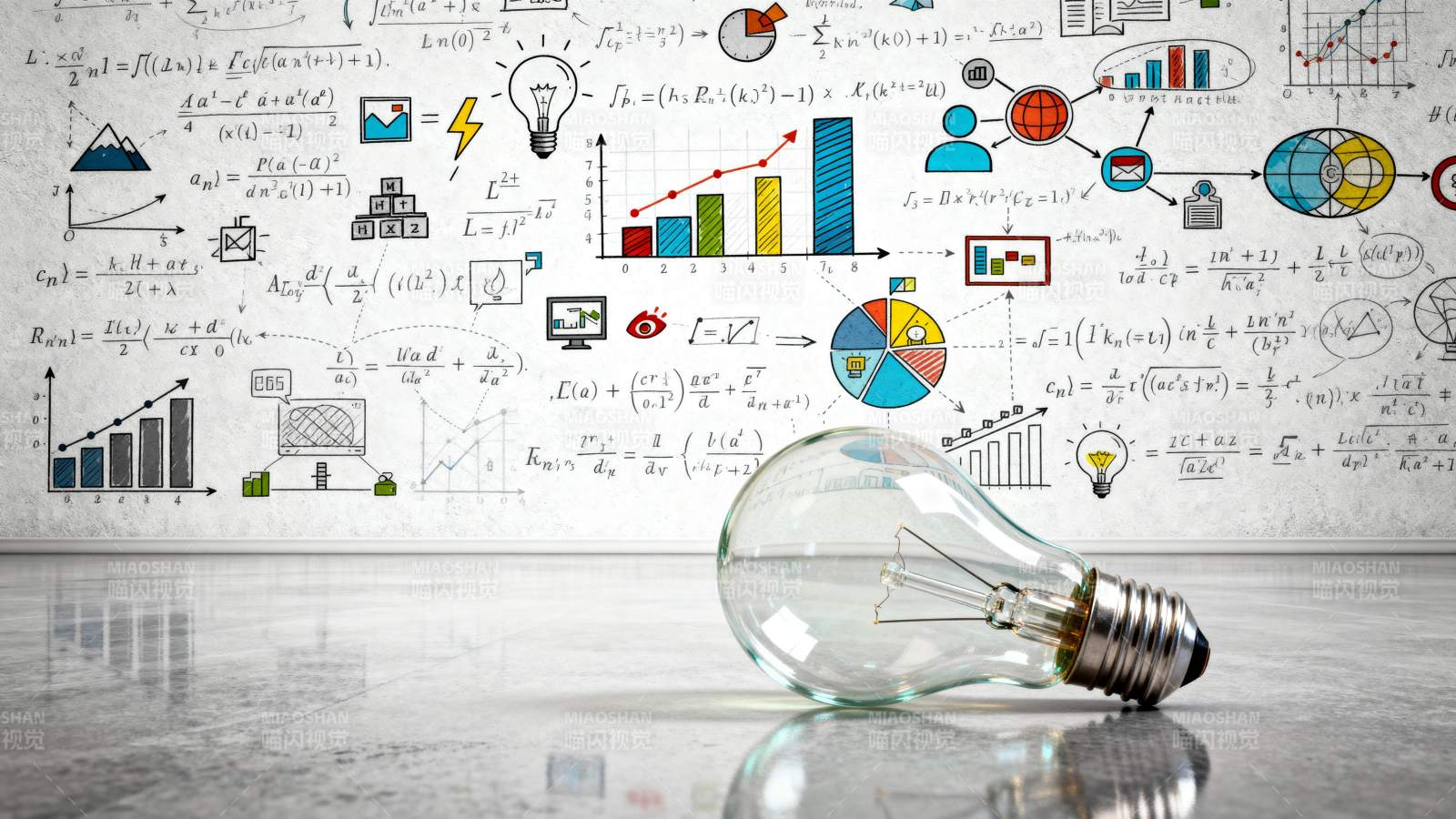 灯泡与数学公式图片