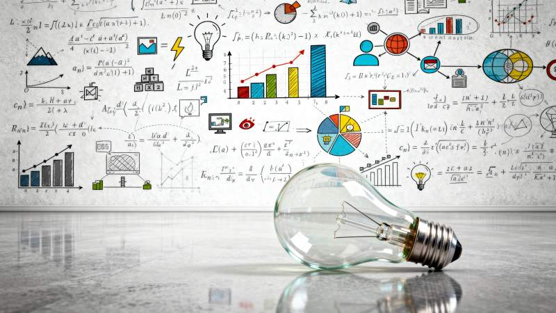 灯泡与数学公式图片