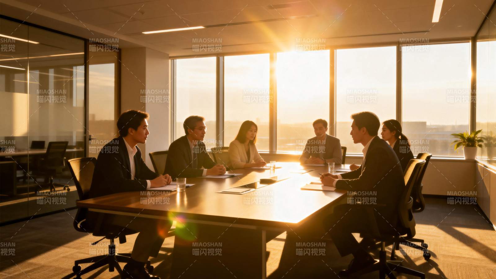 商务会议日落时分图片