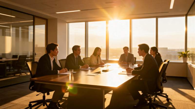 商务会议日落时分图片