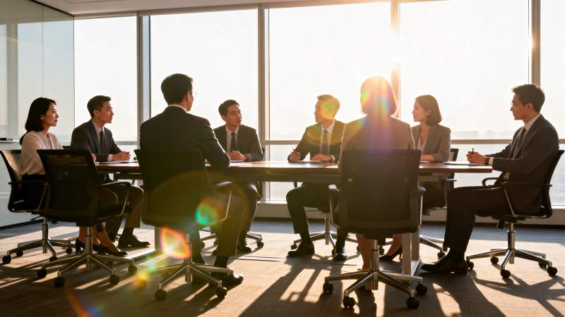 商务会议讨论中图片