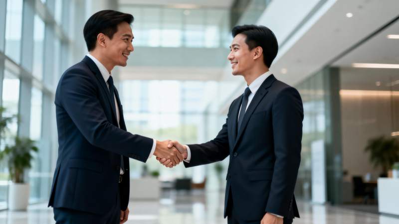 商务握手合作瞬间图片