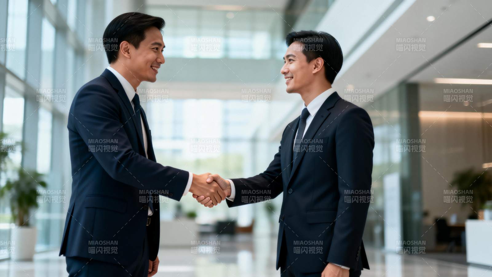 商务握手合作瞬间图片