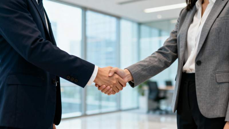 商务握手合作瞬间图片