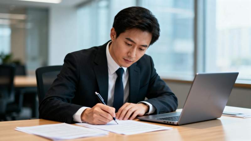 商务人士专注办公图片