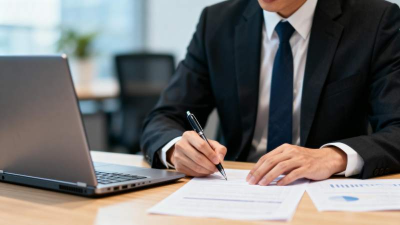 商务人士签署文件图片