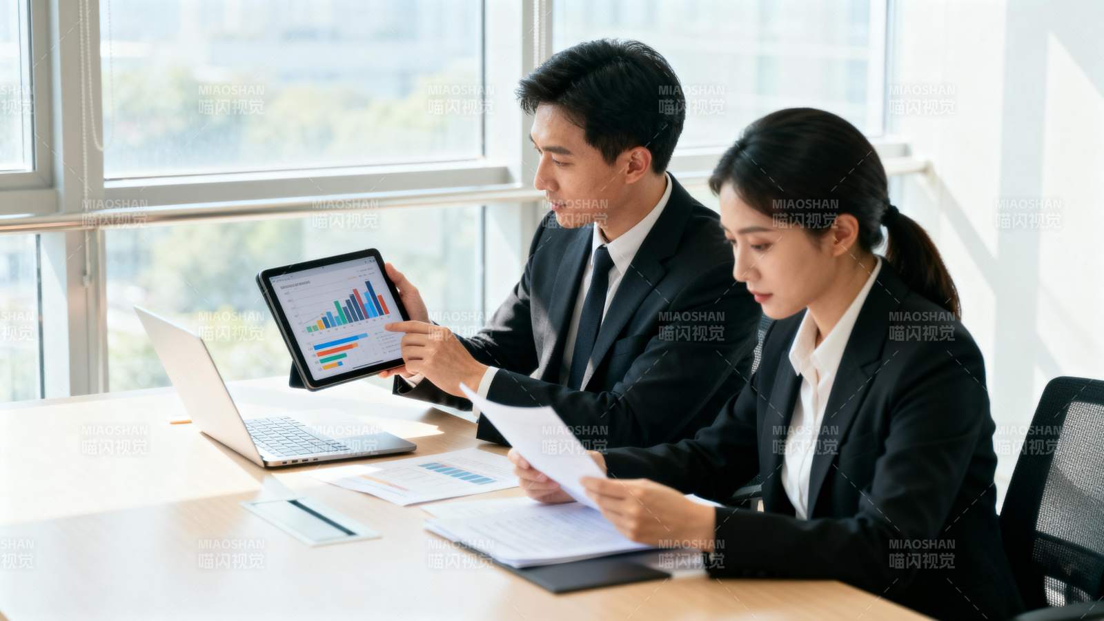 商务人士办公讨论图片