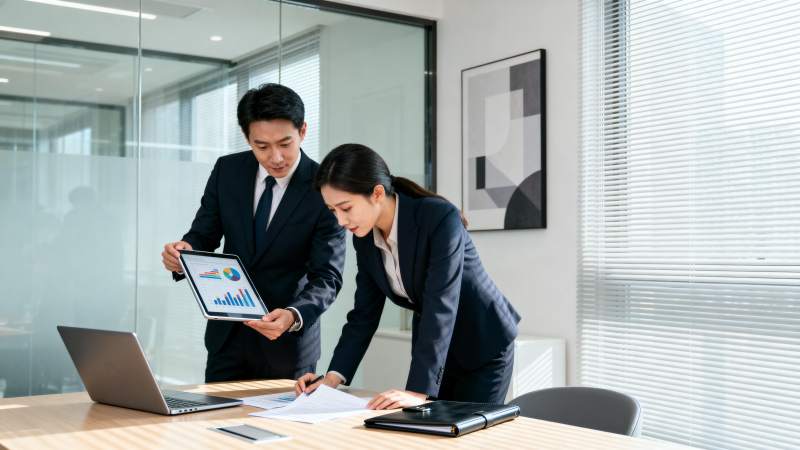 商务人士分析数据图片