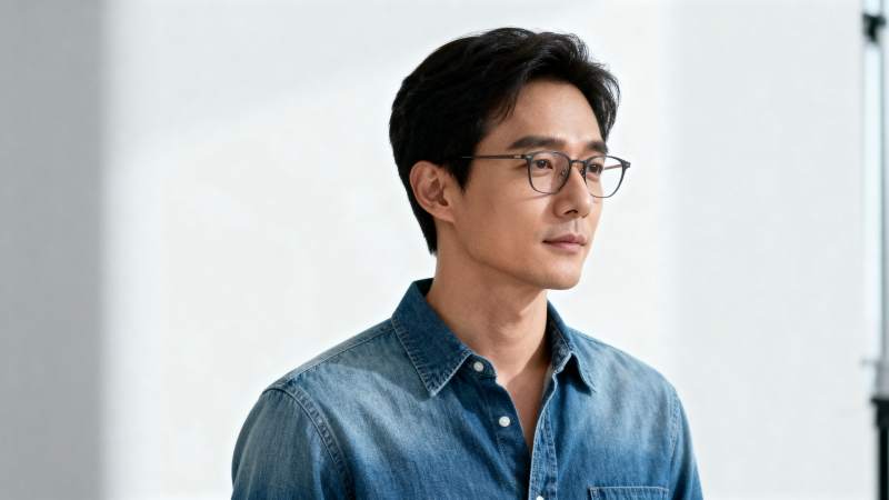 戴眼镜的男子侧脸图片