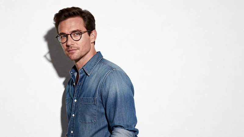 时尚男士戴眼镜图片