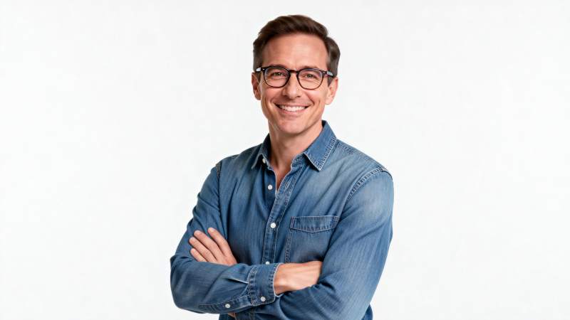 自信男士微笑站立图片