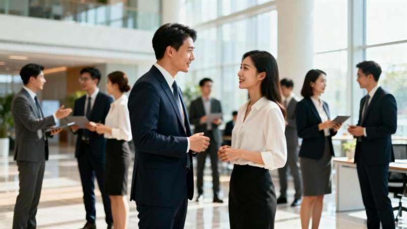 商务人士交流互动图片