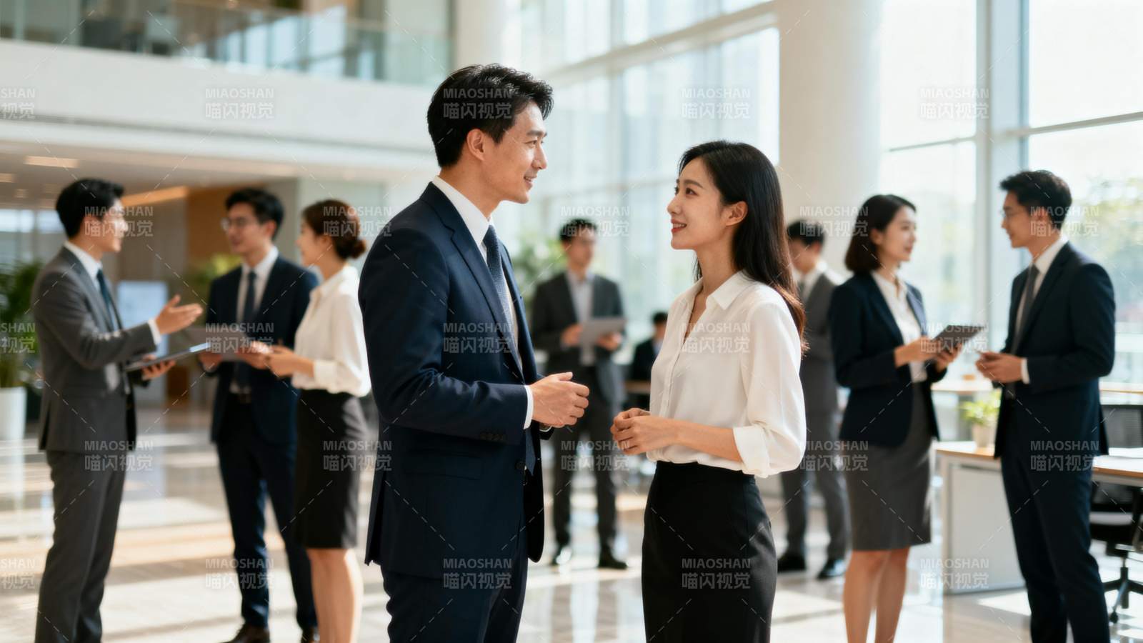 商务人士交流互动图片