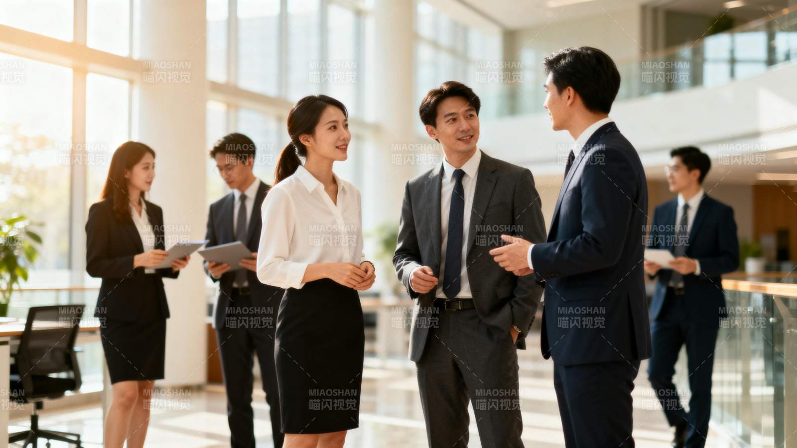 商务人士交流场景图片