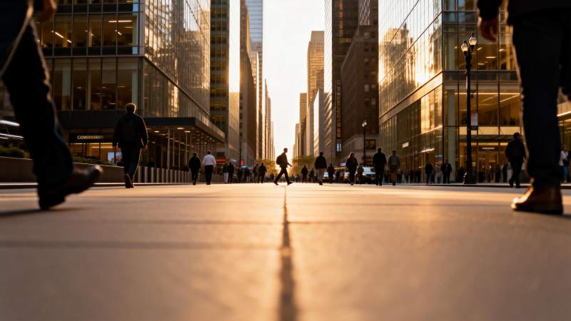 都市晨光行迹图片