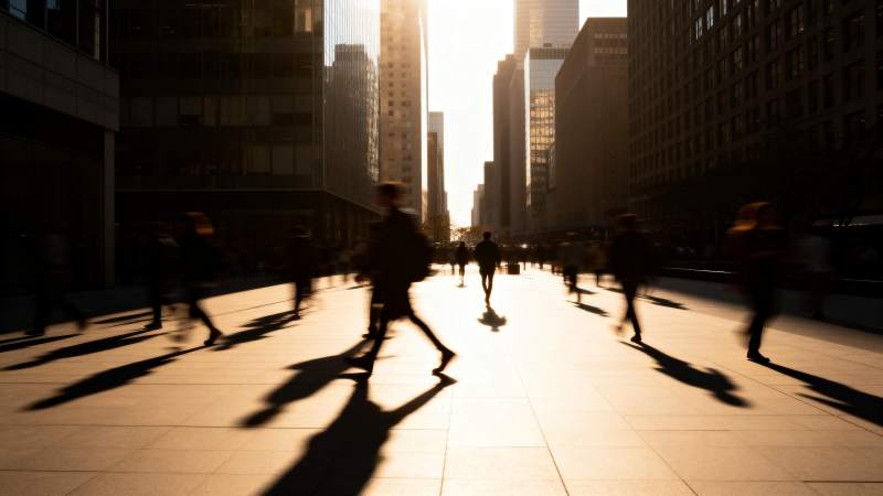 都市晨光剪影图片