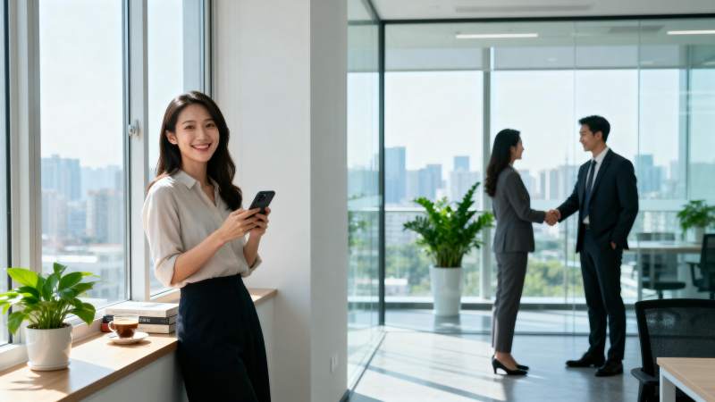 职场微笑瞬间图片