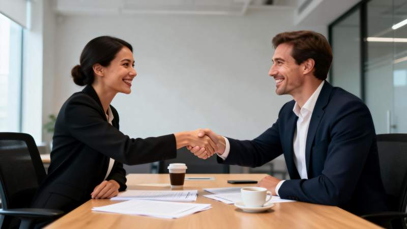 商务握手合作愉快图片