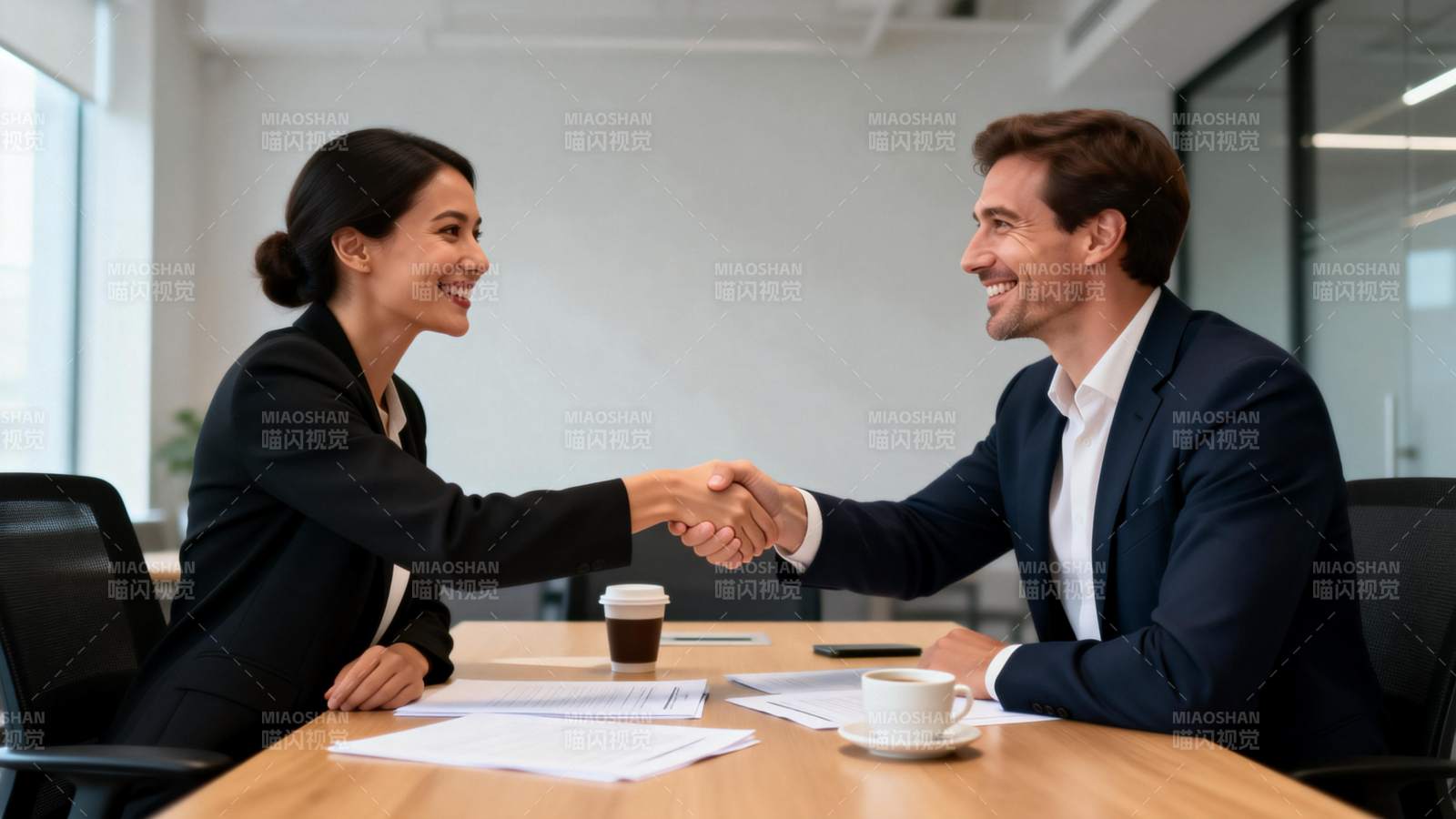 商务握手合作愉快图片