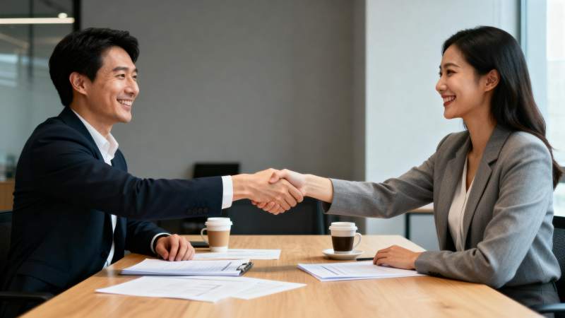 商务握手合作愉快图片