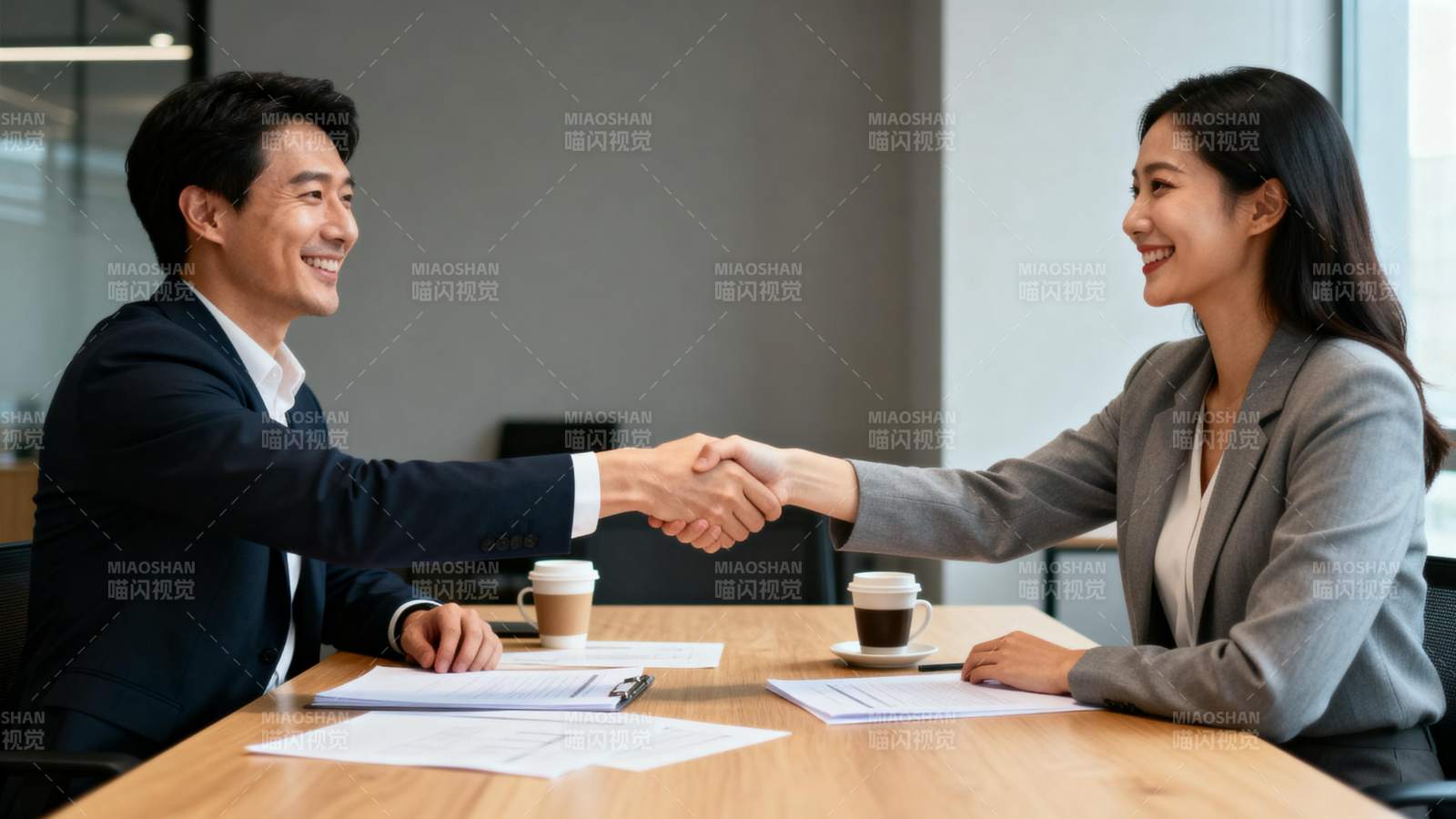 商务握手合作愉快图片