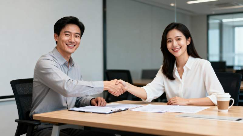 商务握手合作愉快图片