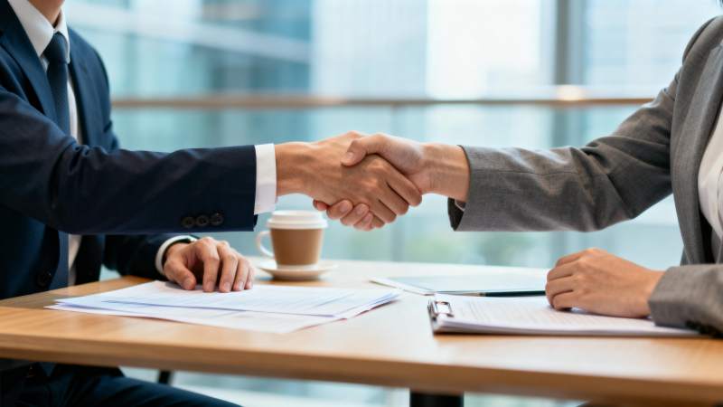 商务握手合作瞬间图片