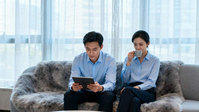 居家办公共度时光图片