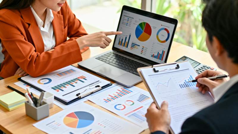 商务会议分析数据图片