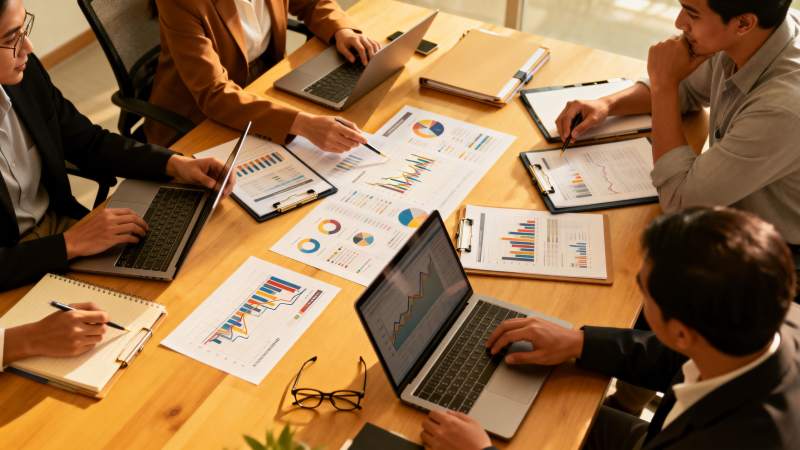 团队会议讨论数据图片