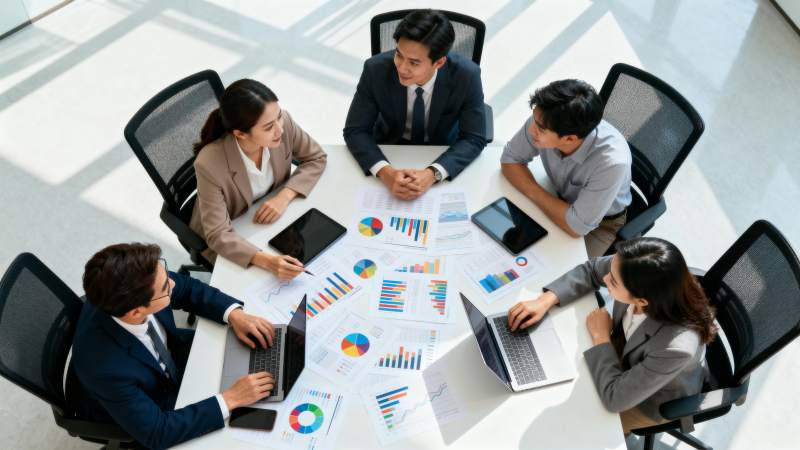 团队会议讨论图表图片