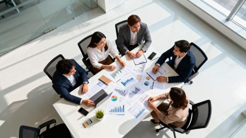 商务会议讨论中图片