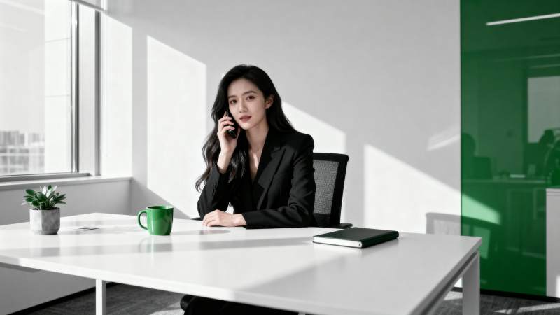 职场女性通话中图片