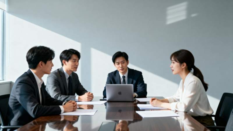 商务会议讨论中图片