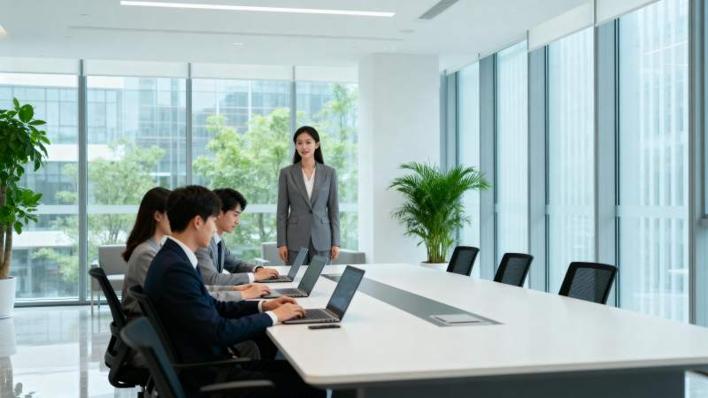 会议室讨论场景图片