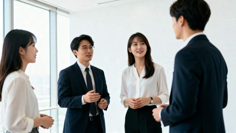 商务人士交流场景图片