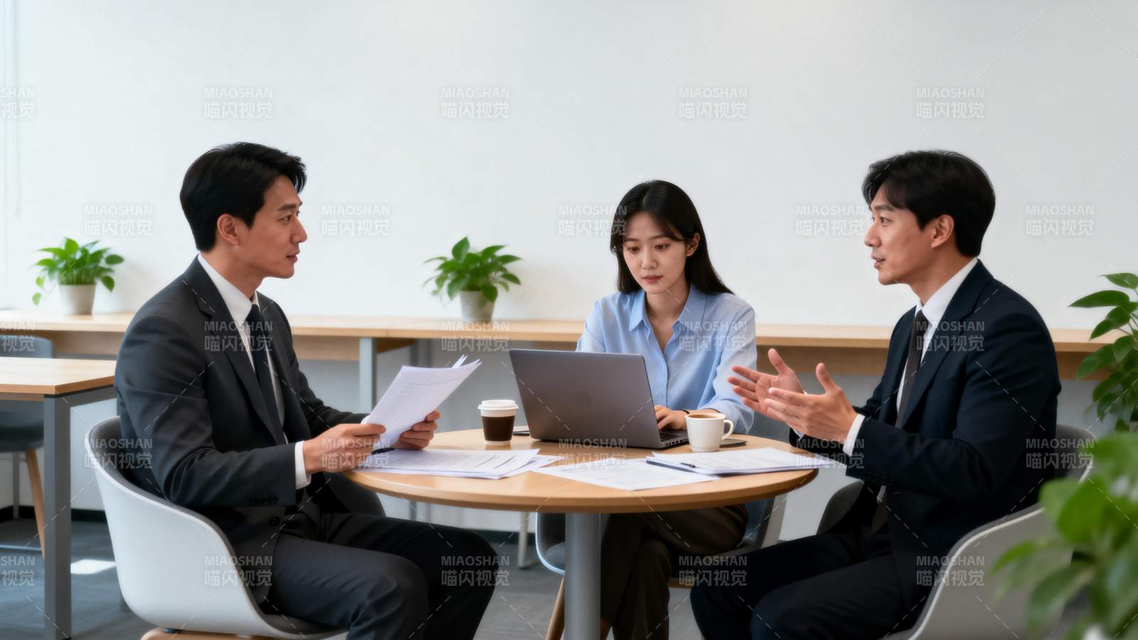 商务会议讨论中图片