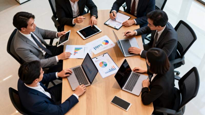 商务会议讨论中图片