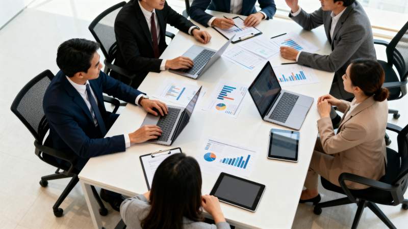 商务会议讨论中图片