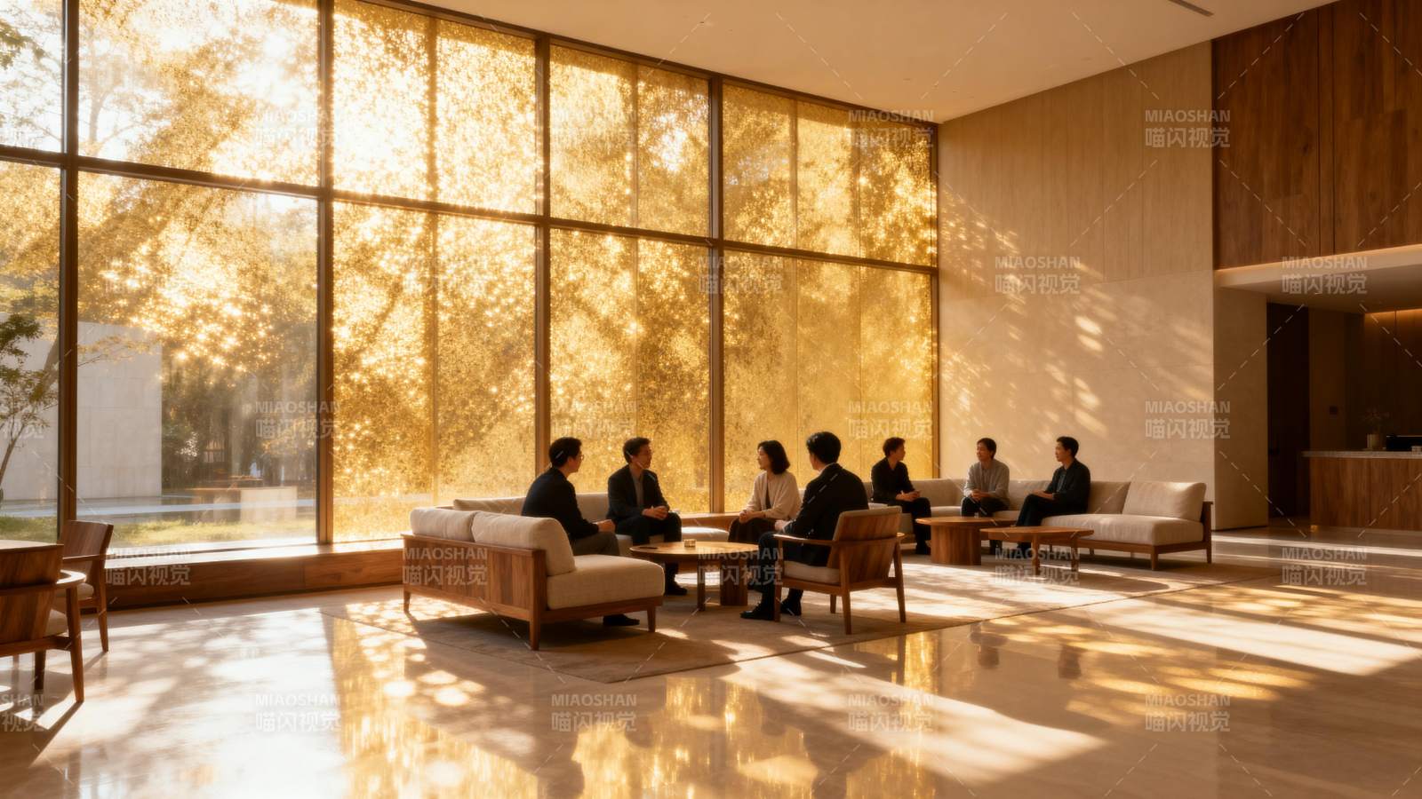 阳光下的静谧会客区图片