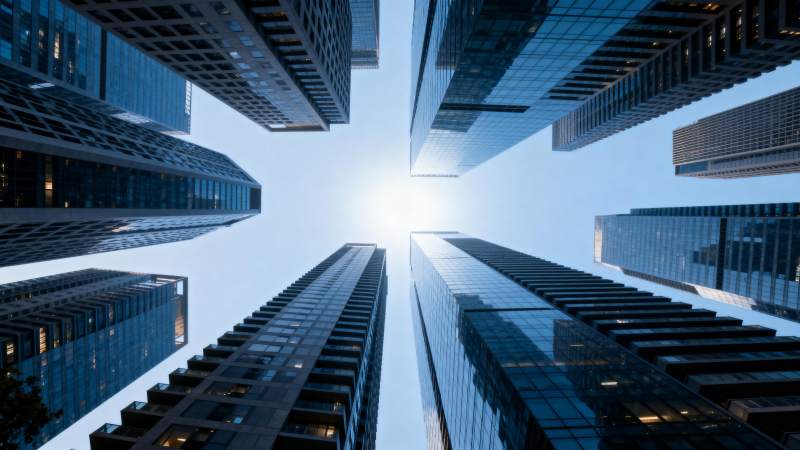 城市天际线仰视图片