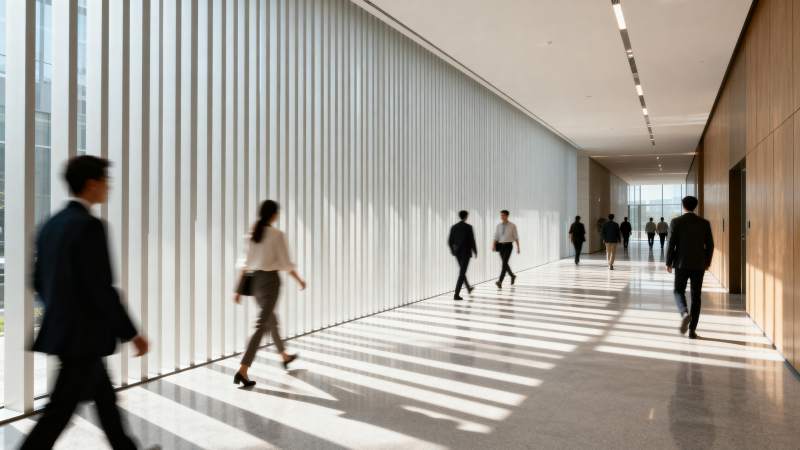 现代走廊行人匆匆图片