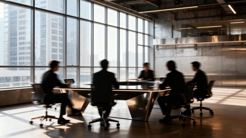 会议室里的商务会谈图片