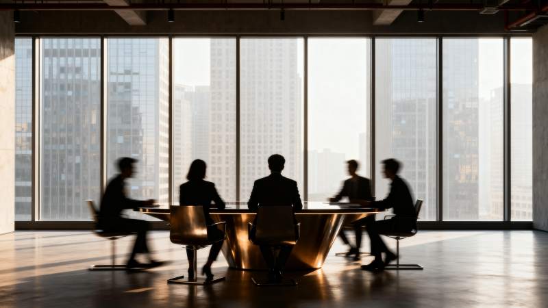 会议室里的剪影会议图片