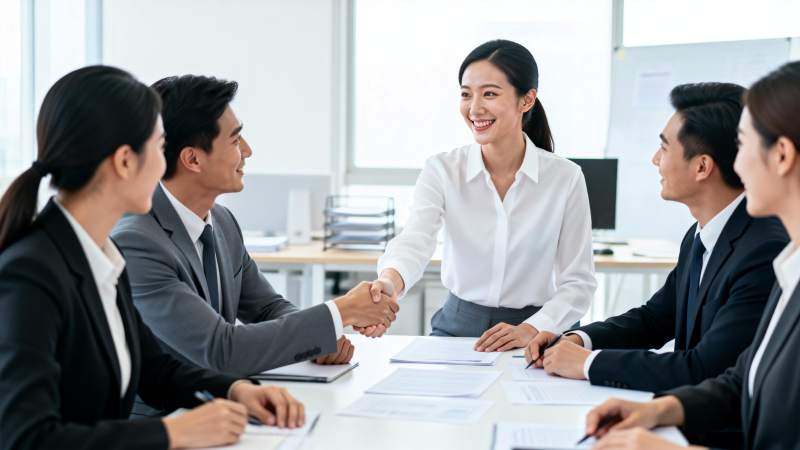 商务会议握手合作图片