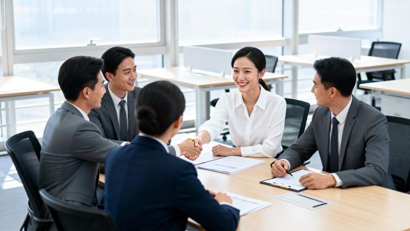 商务会议讨论中图片