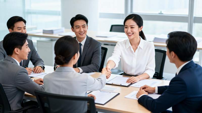 商务会议握手合作图片