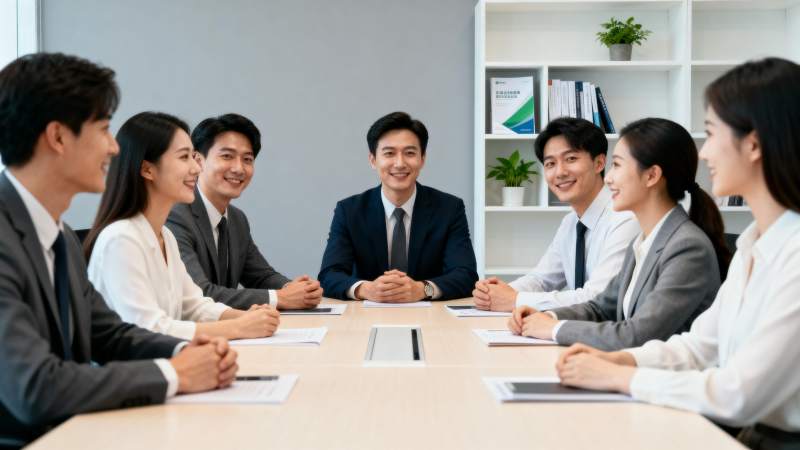 商务会议微笑交流图片